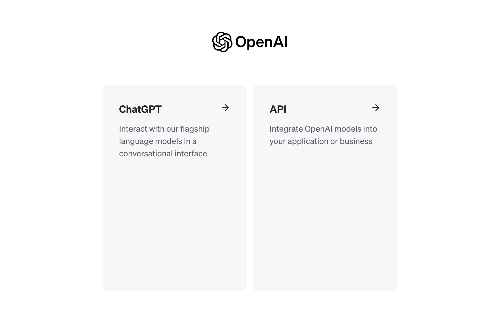 OpenAI 官网登录后选择 API